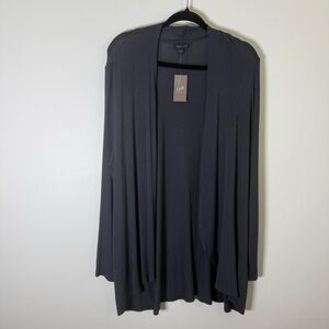 J. Jill Wearever Gray Open Front Lightweight Cardigan Size XL NWT